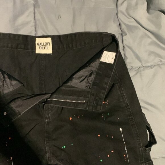 Gallery Dept Painted Black Denim Strap Jeans Men’s XL - Picture 2 of 3